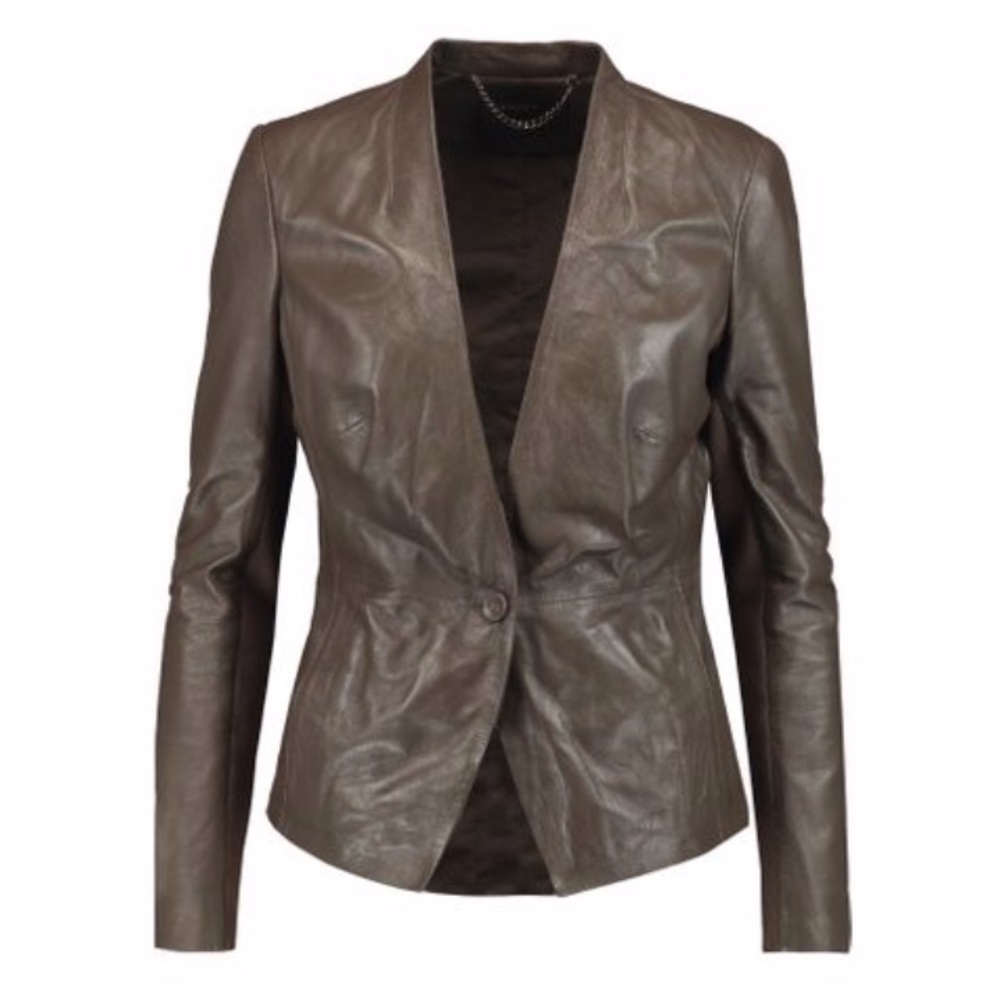 Muubaa Shaula Brown Leather Jacket
